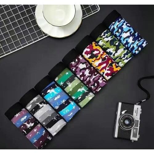 8pcs/lot Mens Underwear Antibacterial Comfortable Breathable Boxer Shorts Personalized Fashion Shorts Mid-Waist Boxer Shorts