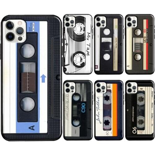 Vintage Magnetic tape Cassette audio tape Soft Cover For iPhone 12 11 Pro Max X XR XS Max 5S SE 2020 8 7 Plus 12 Mini Phone Case