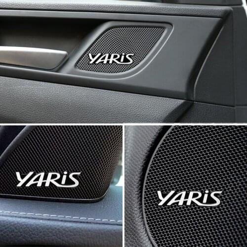 10pcs 3D aluminum speaker stereo speaker badge emblem Sticker for Toyota yaris 2004 2008 2018 Accessories Car-Styling