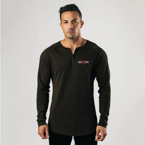 New Mens Fashion Sports Breathable Fitness Gym Long Sleeve Clothing Bodybuilding Casual Autumn and Winter Trend Slim T Shirt