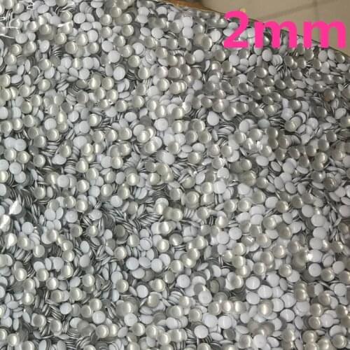 New 2mm White Round hot fix nailhead panel pressing Studs Punk Rock DIY Spikes 1440pcs/10gross
