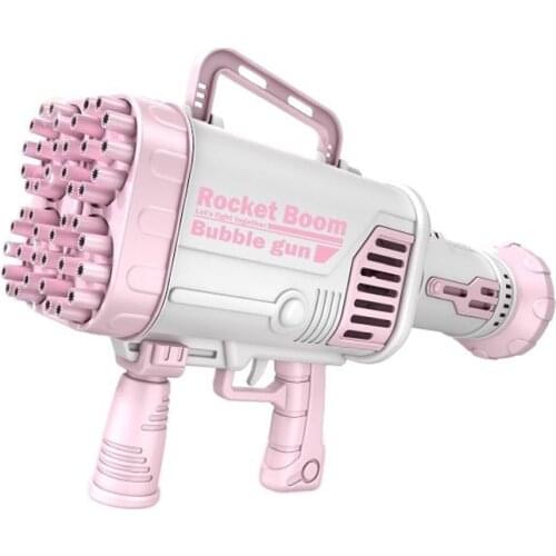 New Hot Kids Gatling Bubble Gun Toy Electric 44-Hole Charging Automatic Bubble Machine Bathroom Summer Outdoor Children Toys