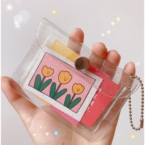 Transparent Women Purse PVC Clear Jelly Bag Mini Money Wallet Card Holder Clear Wallet Ladies Purse Wallet Jelly Card Holder
