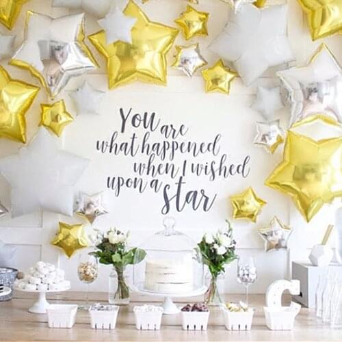 6pcs 18inch Gold Sliver Star Foil Balloons Metallic Helium Balloons Happy Birthday Party Supplies Wedding Decoration Ballons