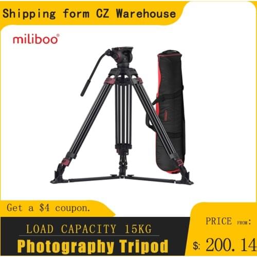 Miliboo MTT609A Tripod Photography 3 Sections Tripod Stand with 360° Panorama for Canon Nikon Sony DSLR Cameras Camcorders