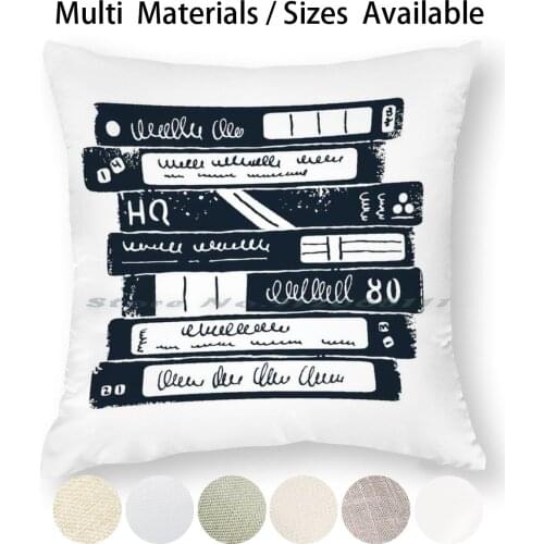 Stack Of Old Vhs Tapes Pillow Case Throw Pillow Cover Cotton Linen Flax Vhs Videocassette Vcr Vintage Retro Technology Play