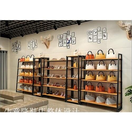 Mens and Womens Shoes Store Trapezoidal Shoe Rack Store Bag Storage Display Rack Clothing Store Display Rack Nakajima Cabinet