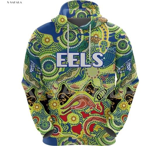 Eels Indigenous Naidoc Day Tattoo 3D Printed Hoodie Man Women Harajuku Outwear Zipper Pullover Sweatshirt Casual Jacket L51
