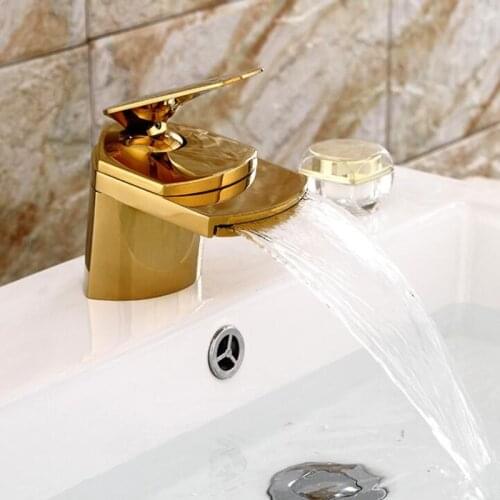 Bathroom Basin Faucets Gold Brass Faucet Bathroom Sink Faucet Single Handle Deck Mounted Toilet Hot And Cold Mixer Water Tap