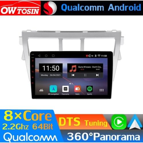 Qualcomm 8Core Android Car Media For Toyota Vios XP90 Belta Yaris sedan 2006-2013 GPS 360 Panoramic Radio CarPlay HIFI WiFi HDMI