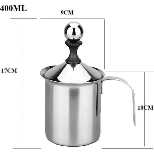 Stainless Steel Milk Frother Double Filter Creamer Foam Foamer Creamer Kitchen Applicance for Cappuccino Latte Art