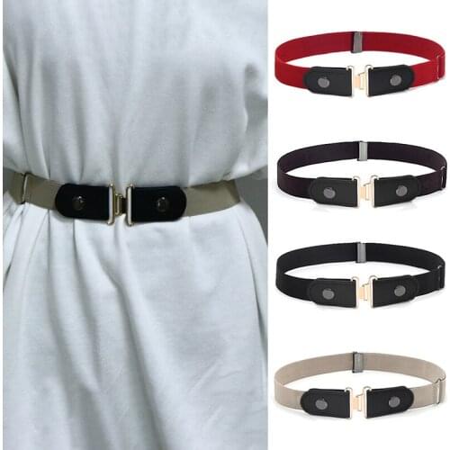 Women Buckle Stretch Belt Belt Invisible Elastic Waist Belt Unisex Jeans Pants No Hassle Belt Women/Men Belt Wide Elastic Belt