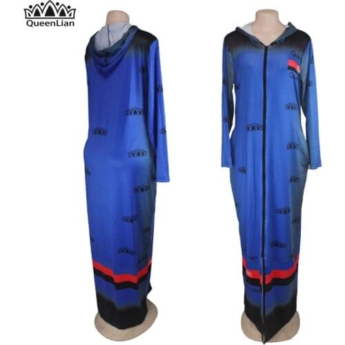 2018 New Fashion Print Dashiki Zipper Elastic Coat Loose Style Traditional African Dress For Women (LLGQ#)