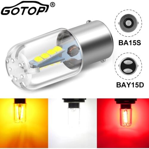 1pcs 1157 BAY15D P21/5W P21 5W Led Bulb 1156 BA15S P21W Led R5W R10W LED Light Car LED Brake Light White Red Amber Reverse Lamp