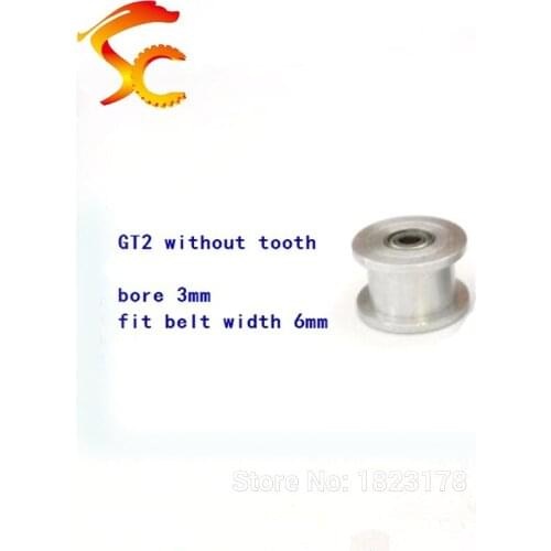1pcs GT2 Idle pulley timing Pulley Bore 3mm for GT2 belt width 6mm without teeth for 3D printer