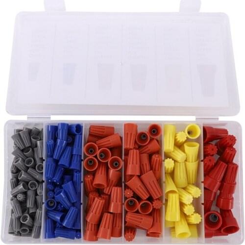 180Pcs Electrical Wire Connectors Screw Terminals, Easy Twist On Connector Kit With Spring Insterted Wire Nuts Cap Connections A