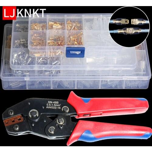 2.8/4.8/6.3mm crimping connection hand tool universal Spring Plug Wire Assortment Terminals Splice Insulated Cable Crimp quick