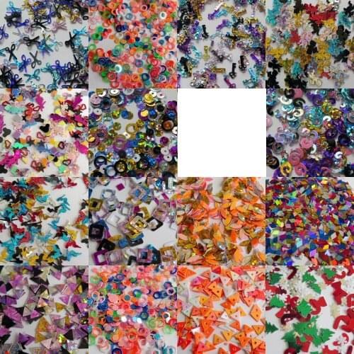 20g/bag Cute Different Color Mix Glitter Pieces Nail Art Shinny Glitter Cute Decoration Mix bag