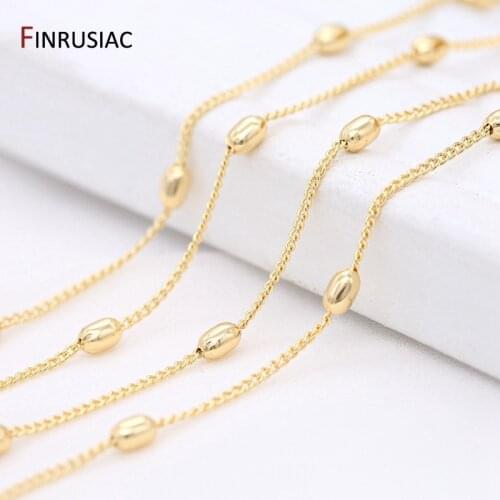3*5mm bead Chain 14k gold plated Chain Supplies handmade DIY sweater chain earrings necklace bracelet making material