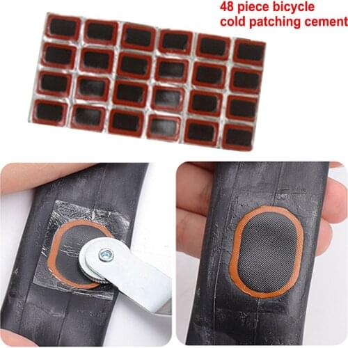48pcs Bicycle Tire Inner Tube Puncture Patch Repairing Bike Tire Rubber Patches without Glue Self Adhesive Cycling Repair Tool
