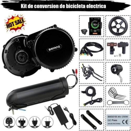 48V 750W BBS02 Bafang mid drive electric motor kit with 48V 10.4Ah Li-ion Water bottle ebike battery