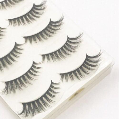 5 Pairs 3D Mink Hair Natural Cross False Eyelashes Long Messy Makeup Fake Eye Lashes Extension Make Up Beauty Tools maquiagem