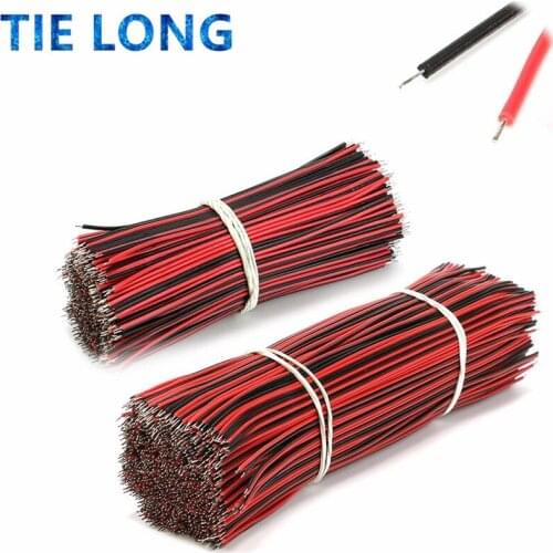 50Pcs/lot Red Black Abreast Line 26AWG 100mm 150MM length LED Line Connecting Tin Plating Wire DIY 2P Electronic Wire Welding