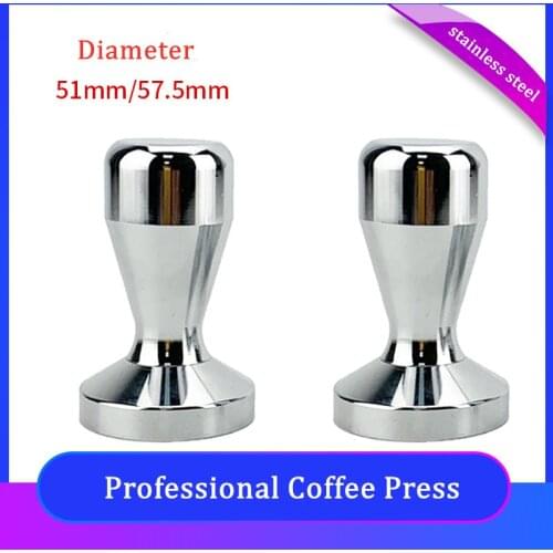 51mm/57.5mm Stainless Steel Tamper Handmade Coffee Pressed Powder Hammer Espresso Maker Cafe Barista Tools Accessories Solid
