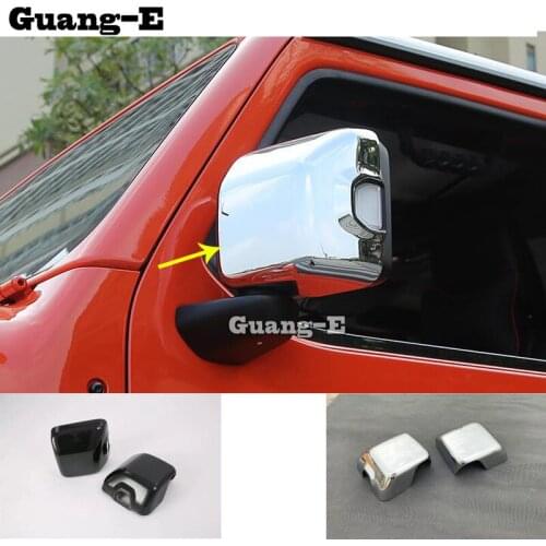 Car Sticker Abs/Carbon Fiber Back Rear View Rearview Side Door Mirror Cover Trim Frame For Jeep Wrangler Jl 2018 2019 2020 2021