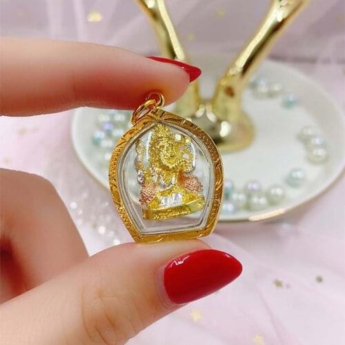 Asia Thailand temple Longpo Elephant god Ganesh bring fortune GOOD LUCK health safe Effective protection Buddha Pendant Amulet