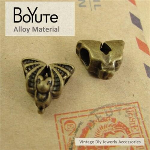 BoYuTe (50 Pieces/Lot) 13*13*13MM Alloy Beads Charms Bat Antique Bronze Plated Metal Beads fit Diy Bracelets Jewelry Accessories