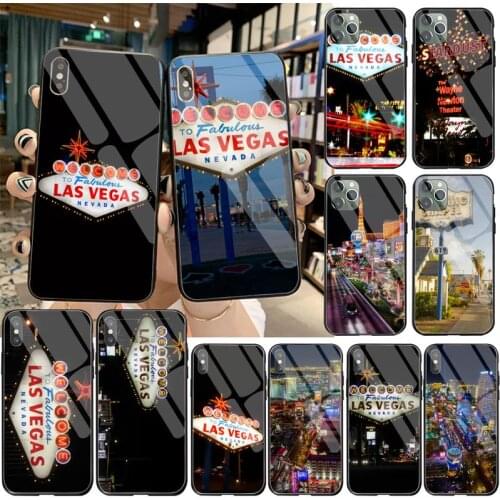 Las Vegas Strip North Side Nevada USA Phone Case Tempered Glass For iPhone 11 Pro XR XS MAX 8 X 7 6S 6 Plus SE 2020 case