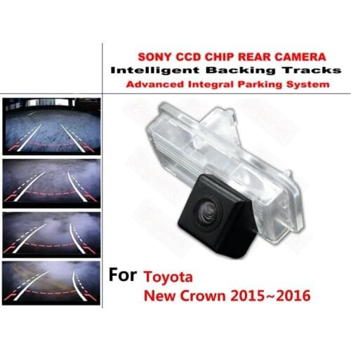 For Toyota New Crown 2015~2016 CCD Intelligent Dynamic Tracks Rear View Reverse Backup Trajectory Camera Night Vision
