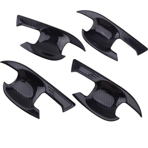 DWCX 4Pcs Carbon Fiber Texture Car Exterior Door Handle Bowl Cup Cover Trim Panel Fit for Toyota RAV4 2019 2020