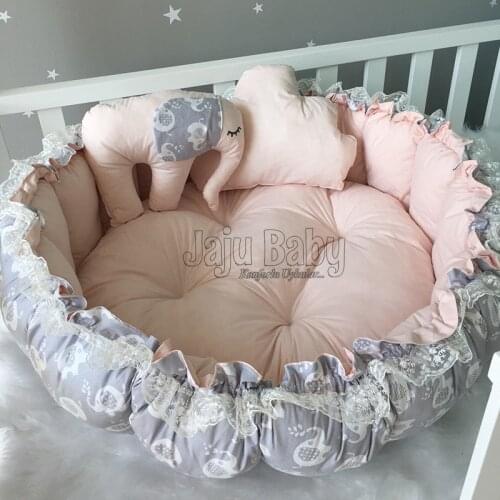 Jaju Baby Gray Elephant Patte Play Mat Babynest Play Mat Baby Nest, bedside, baby chaise lounge, portable baby bed, portable bed
