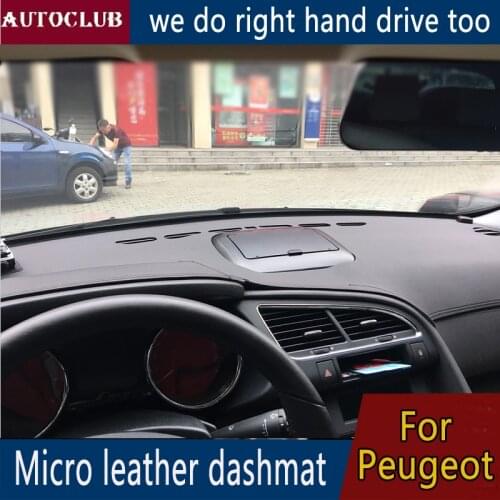 For Peugeot 208 301 308 408 508 2008 3008 5008 107 206 307 207 4007 Leather Dashmat Dashboard Cover Pad Dash Mat Sunshade carpet