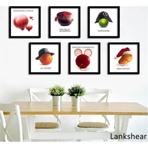 Creative Wall Art Canvas Painting Poster Fruits Vegetables On canvas Wall Pictures For Dining Hall Kitchen Home Decor No Frame
