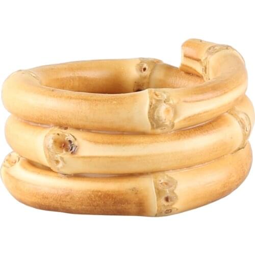 Nilerun Restaurant Handmade Round Circle Three Rings Wide Bamboo Root Triple Napkin Ring