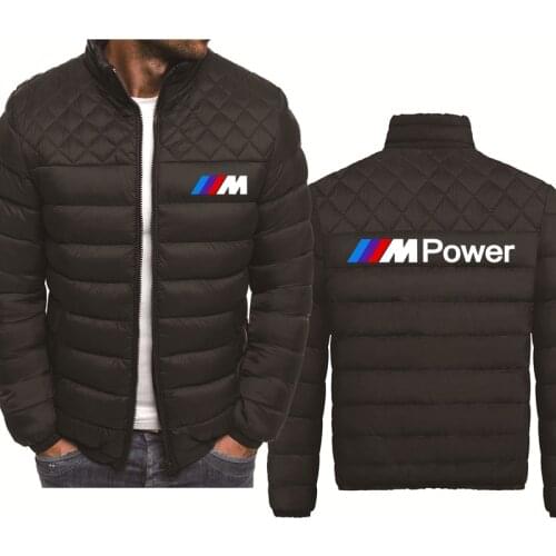 Fashion casual Brand Bmw M car logo Printing Mens Zip Jacket Power Spring Autumn Cotton Thicken Warm Wool Fleece Mens Jacket
