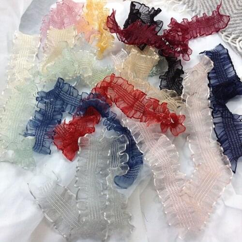 3CM Lolita Fashion Headdress Accessories Jacquard Elastic Band Christmas Handmade Lace Ribbon Satin Yarn Gift Wrapping Ribbon