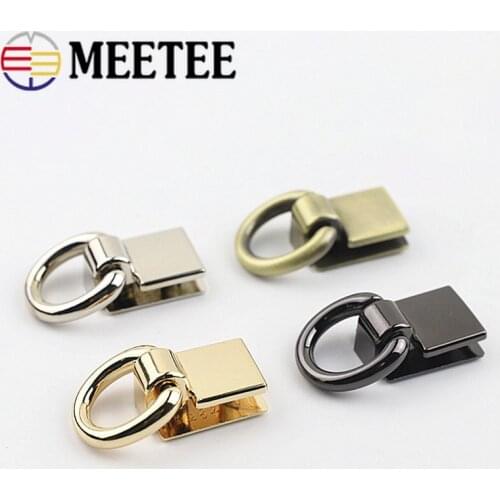 Meetee 5/10pcs ID13X36mm Bag Strap Side Ring Screw Hook Metal Screws Rivet Loop Buckle DIY Chain Link Hanging Buckles Accessory