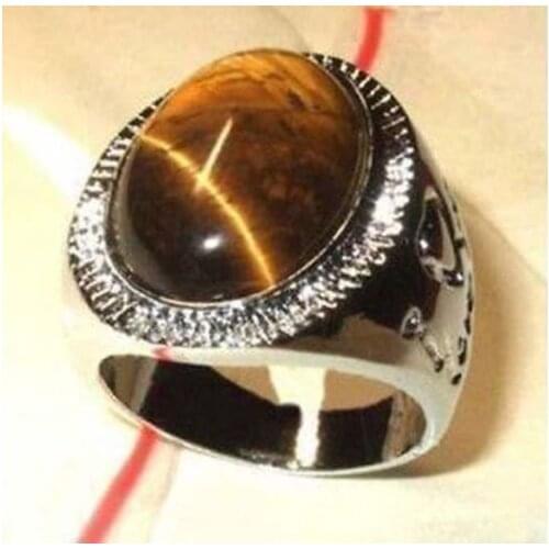 Wholesale price Beautiful fashion Tibet Silver Brown stone mens ring size 8, 9 ,10 ,11