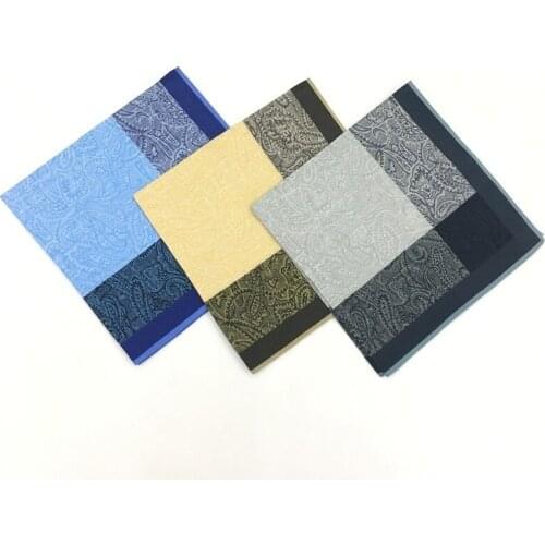 12PCS 43 * 43CM Cotton Mens Handkerchief Dark Handkerchief Tic Tac Toe Stripe