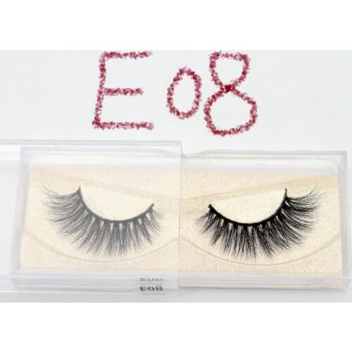 Visofree Handmade handmade natural Thick Soft False Eyelashes glitter Makeup Extension Long Individual lash 3D Mink Lashes E08