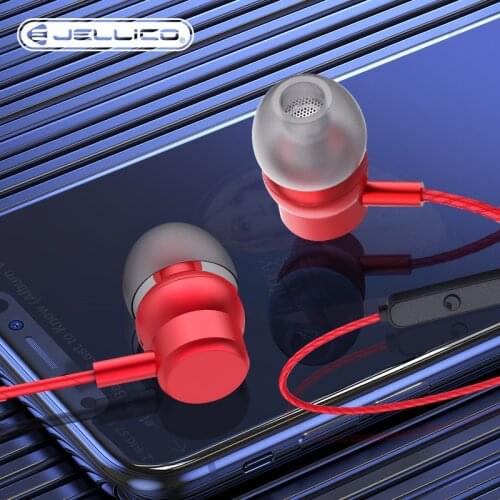 Jellico Earphones 3.5mm In-Ear 1.2m Wired Control Sport Headset Wired Headphones For Xiaomi Samsung Smartphone With Microphone