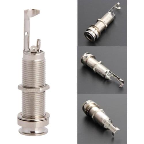 Arrival Guitar Jack Plug Sockets For Guitar 3 Prong Chrome Threaded Cycinder Long Guitar Bass Output Jack Hot