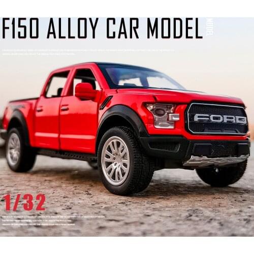 New 1:32 Ford Raptor F150 Big Wheel Alloy Diecast Car Model With With Sound Light Pull Back Car Toys For Children Xmas Gifts
