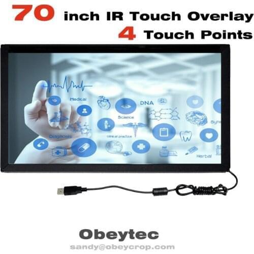 Obeycrop 70-" IR Touch Overlay, 4 touches touch frame, USB Port, Dust Proof, Working under sun lights
