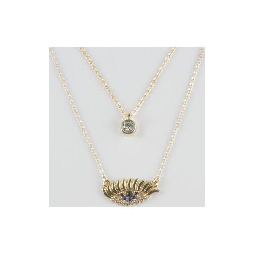 2'li Eye Gemstone Necklace