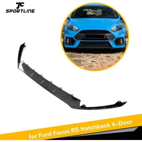 Carbon Fiber Front Bumper Lip Apron Spoiler Splitters for Ford Focus RS Hatchback 4-Door 2016 2017 2018